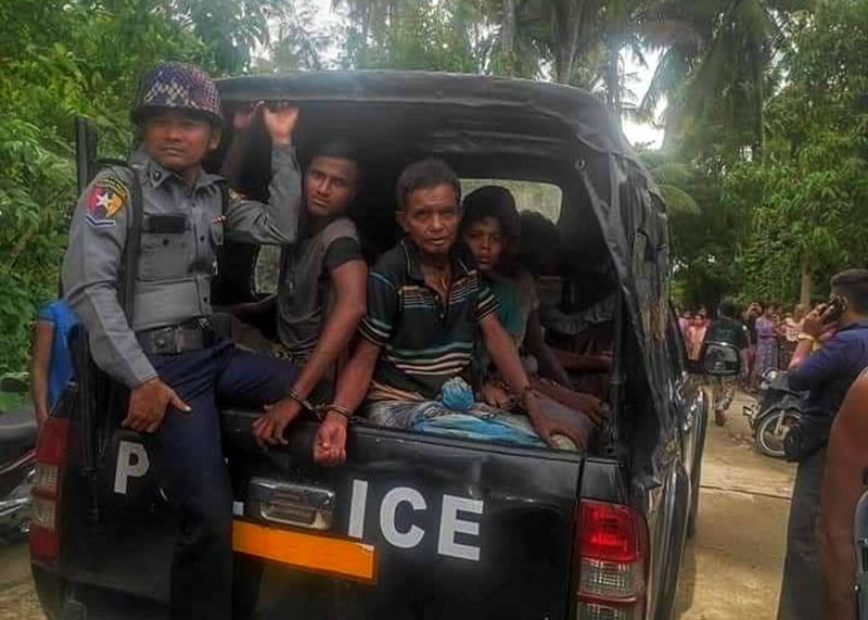 Muslims detained in Thandwe Township in 2022 for allegedly attempting to leave Arakan State. (Photo: Rakhine Daily)